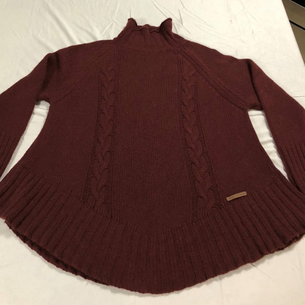 Women's Large Holebrook Sweden Long Cable Knit Pullover Swing Sweater